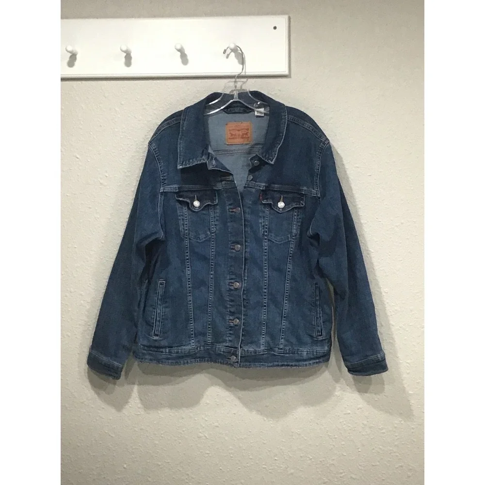 Levi's Women's Denim Trucker Jacket Blue Jean Size 3X Classic Americana 90s Y2K - Picture 2 of 8